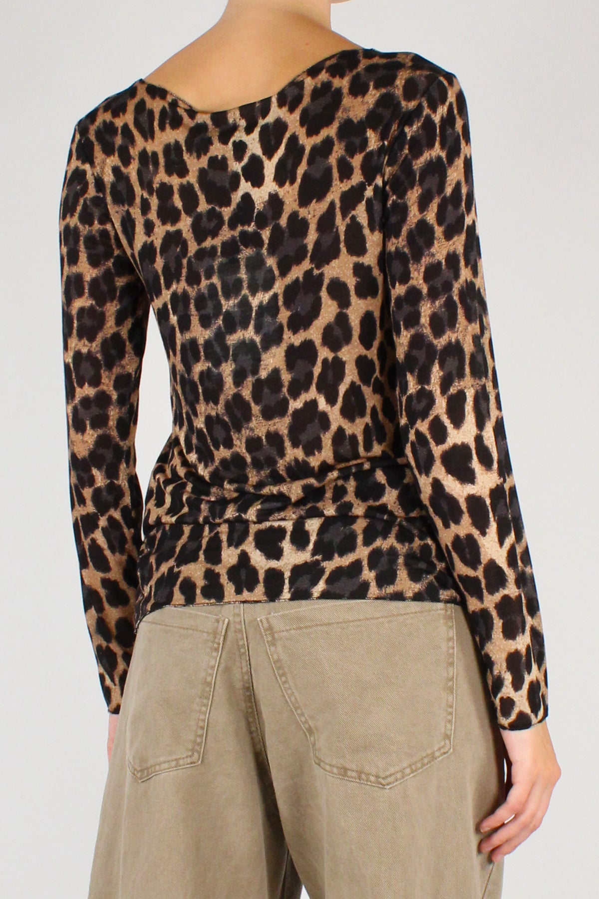 Maglia Stampa Animalier Misto Cachemire