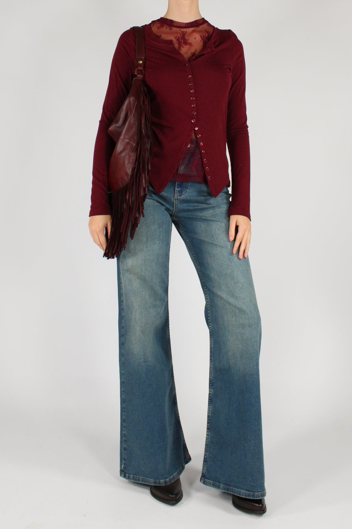 Twin Set Maglia Cardigan e Top in Pizzo