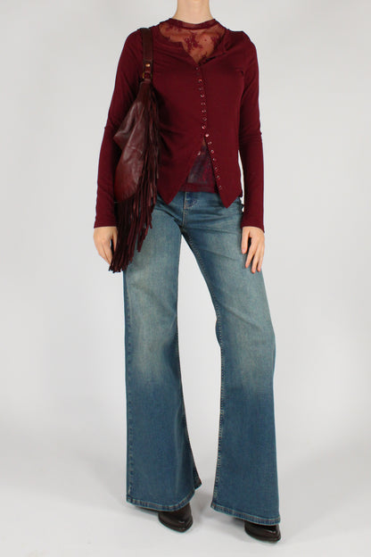 Twin Set Maglia Cardigan e Top in Pizzo