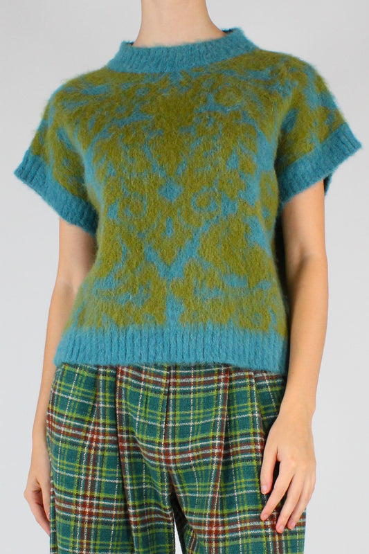 Maglia Misto Alpaca Stampa Floreale