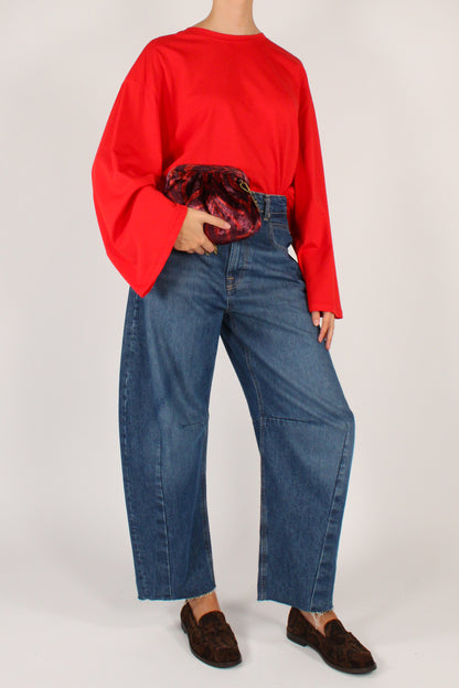 Maglia Over Maniche Lunghe in Cotone