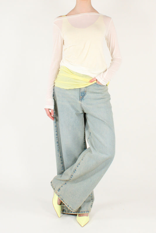 Viscose and Silk Knit Top with Camisole