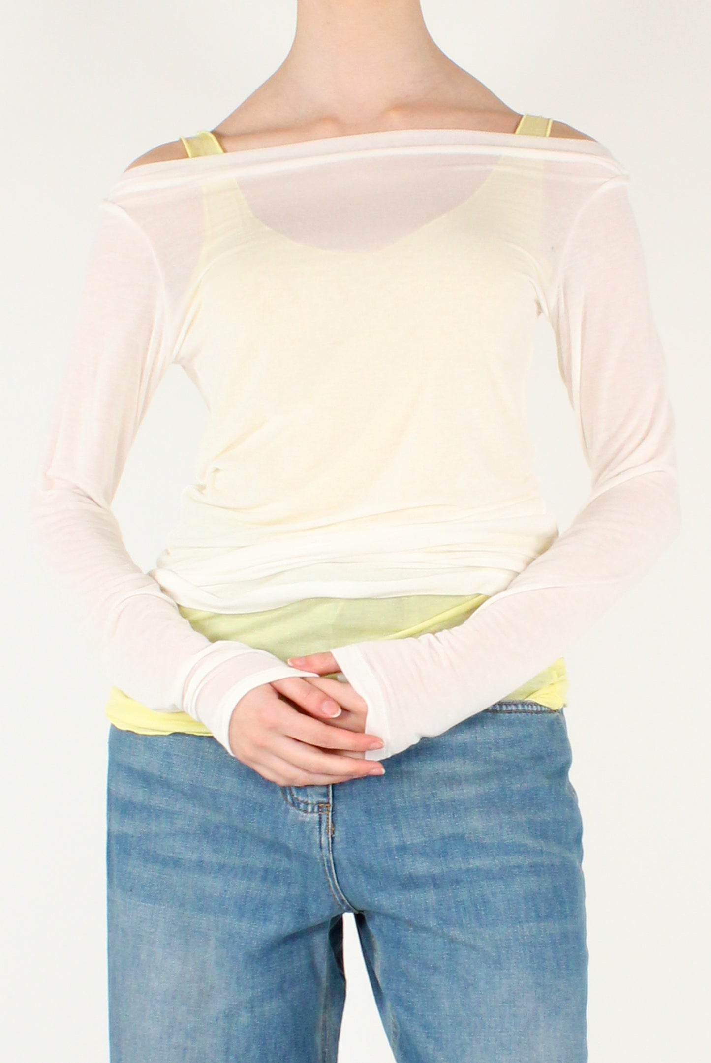 Maglia in Viscosa e Seta con Canotta