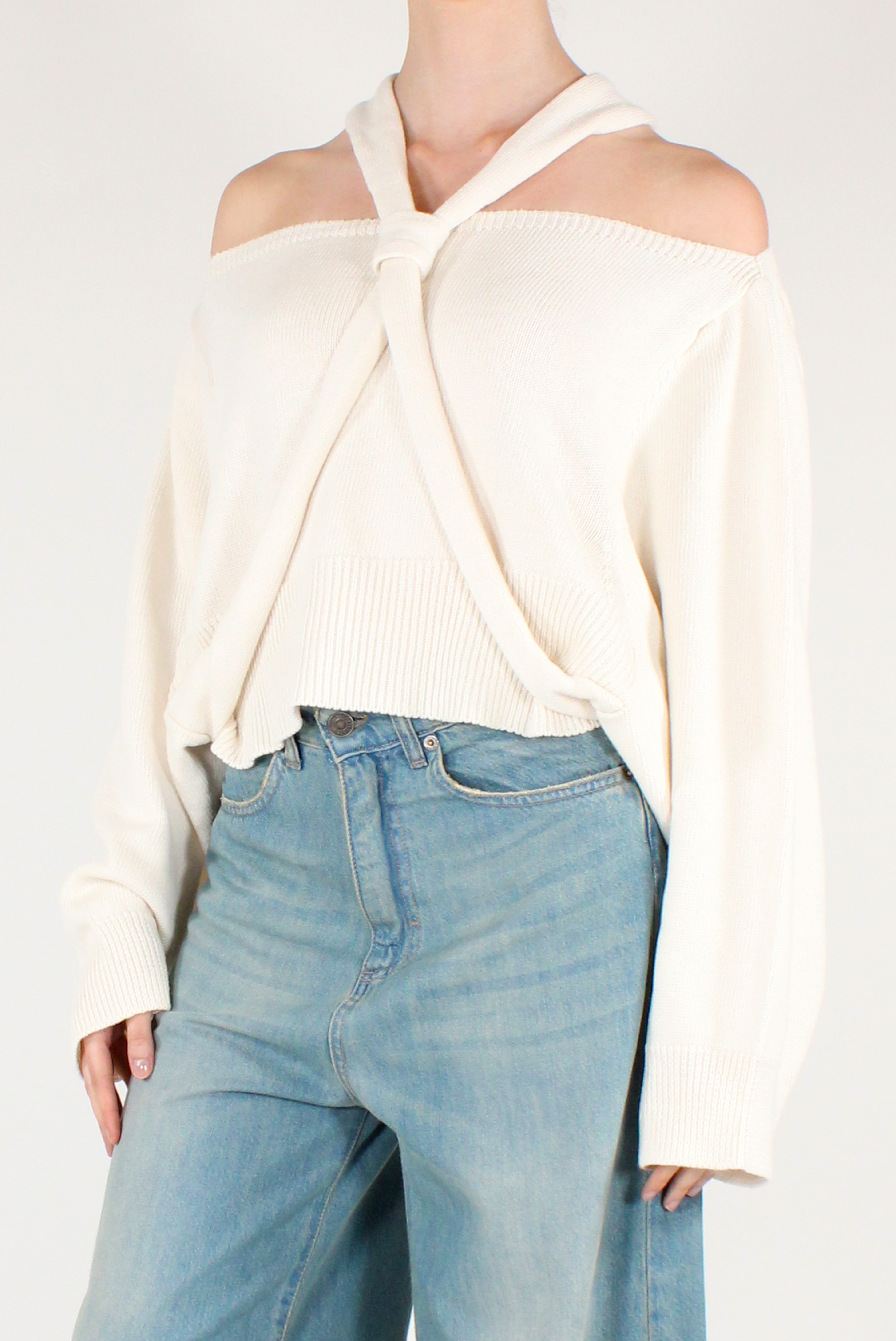 Buy Women's Cropped Top with Front Knot | MaClò Milano