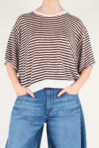 Maglia Over a Righe Misto Viscosa