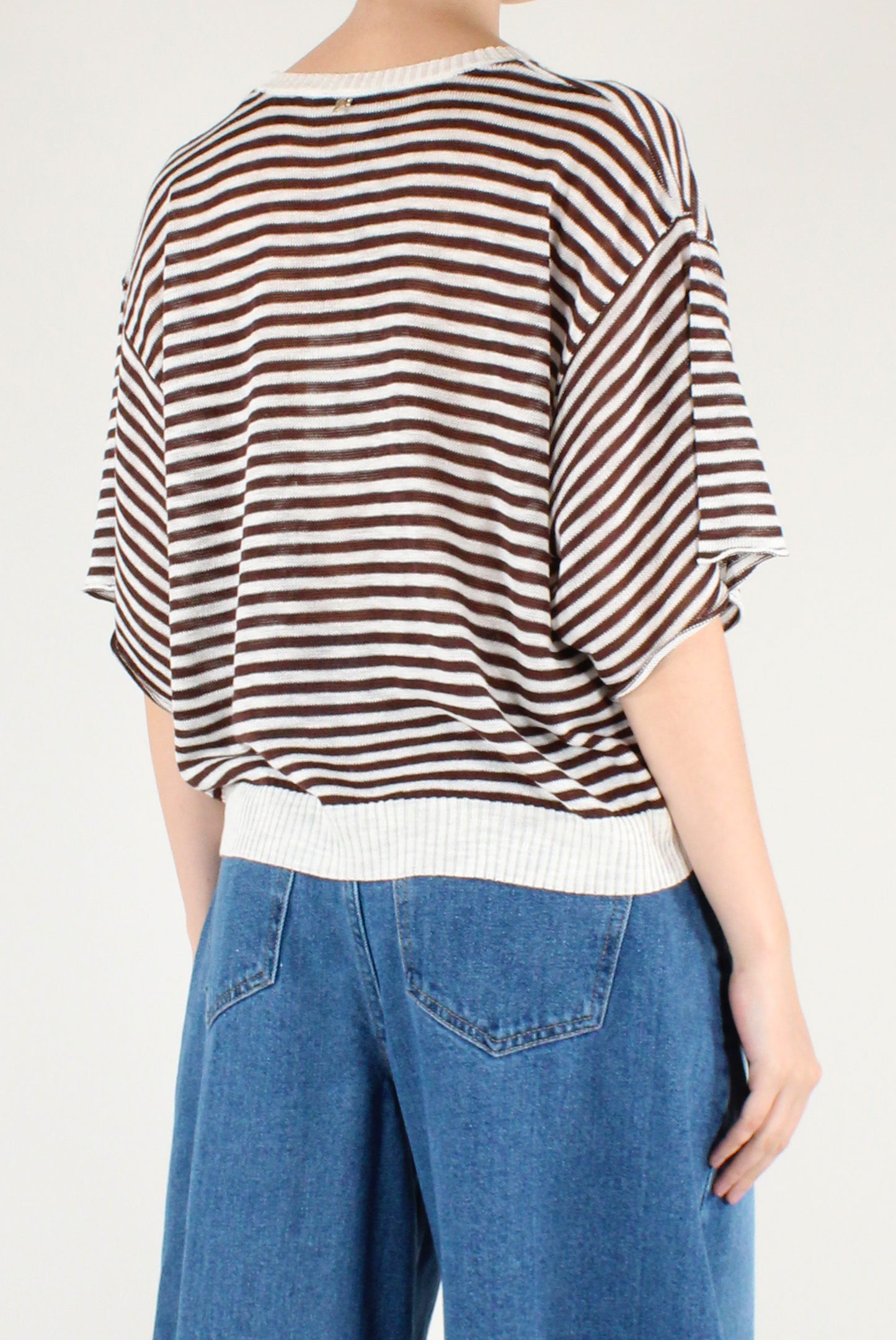 Maglia Over a Righe Misto Viscosa