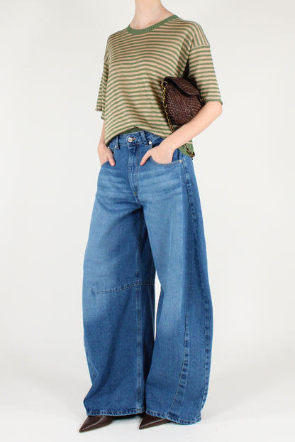 Maglia Over a Righe Misto Viscosa