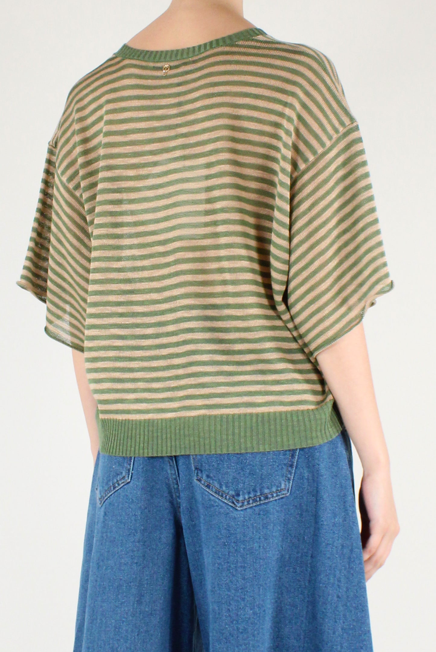 Maglia Over a Righe Misto Viscosa