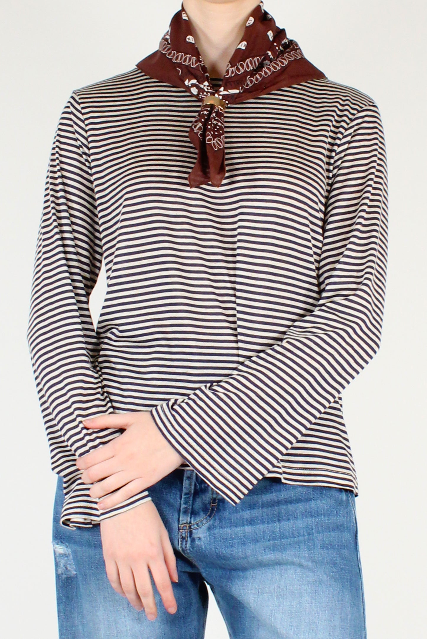 Maglia Over a Righe con Bandana