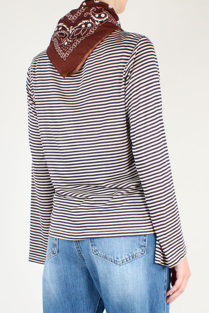 Maglia Over a Righe con Bandana