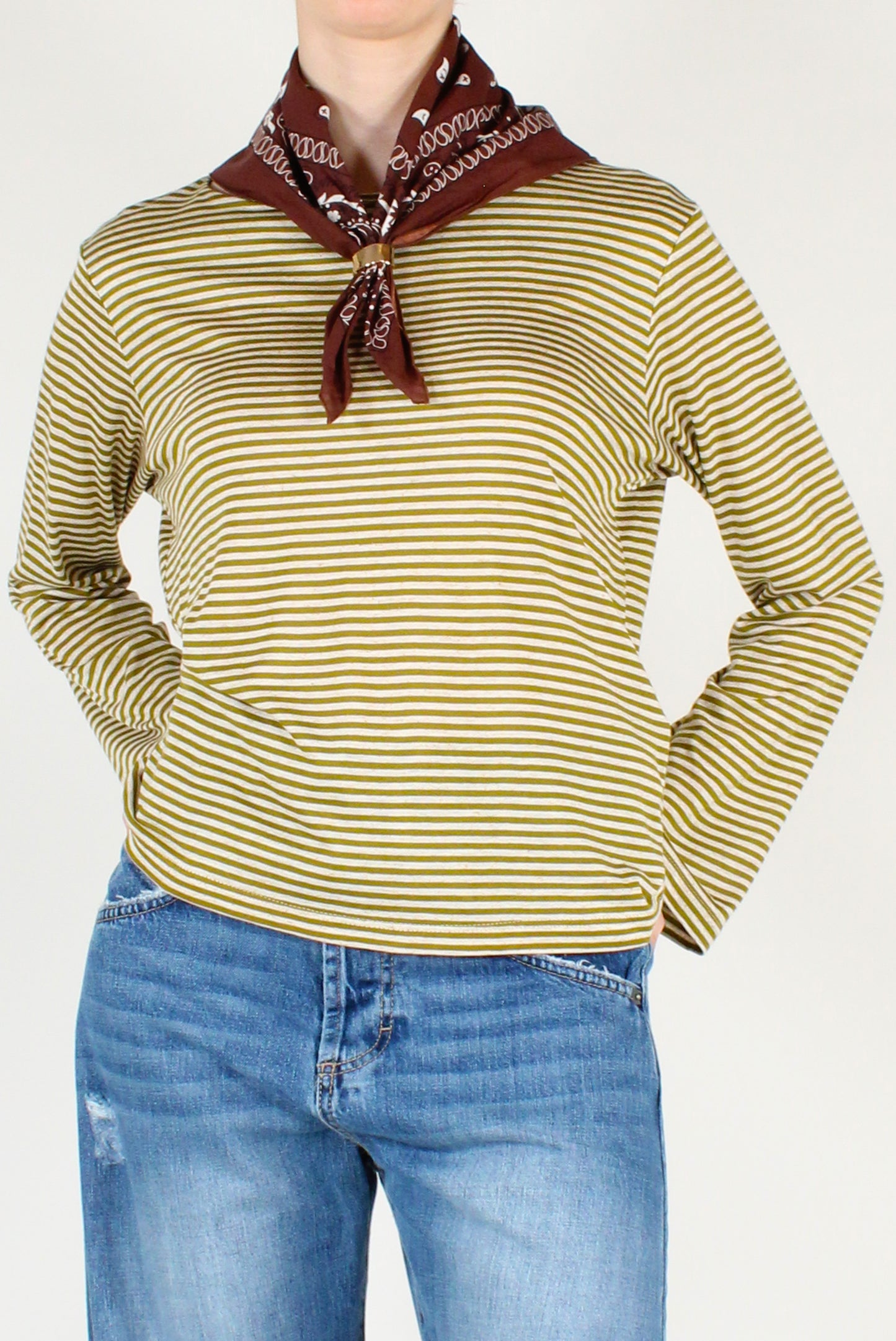 Maglia Over a Righe con Bandana