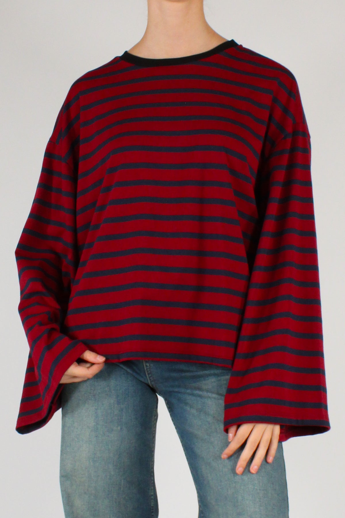 Maglia Girocollo a Righe in cotone
