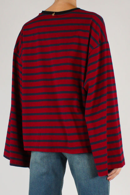 Maglia Girocollo a Righe in cotone