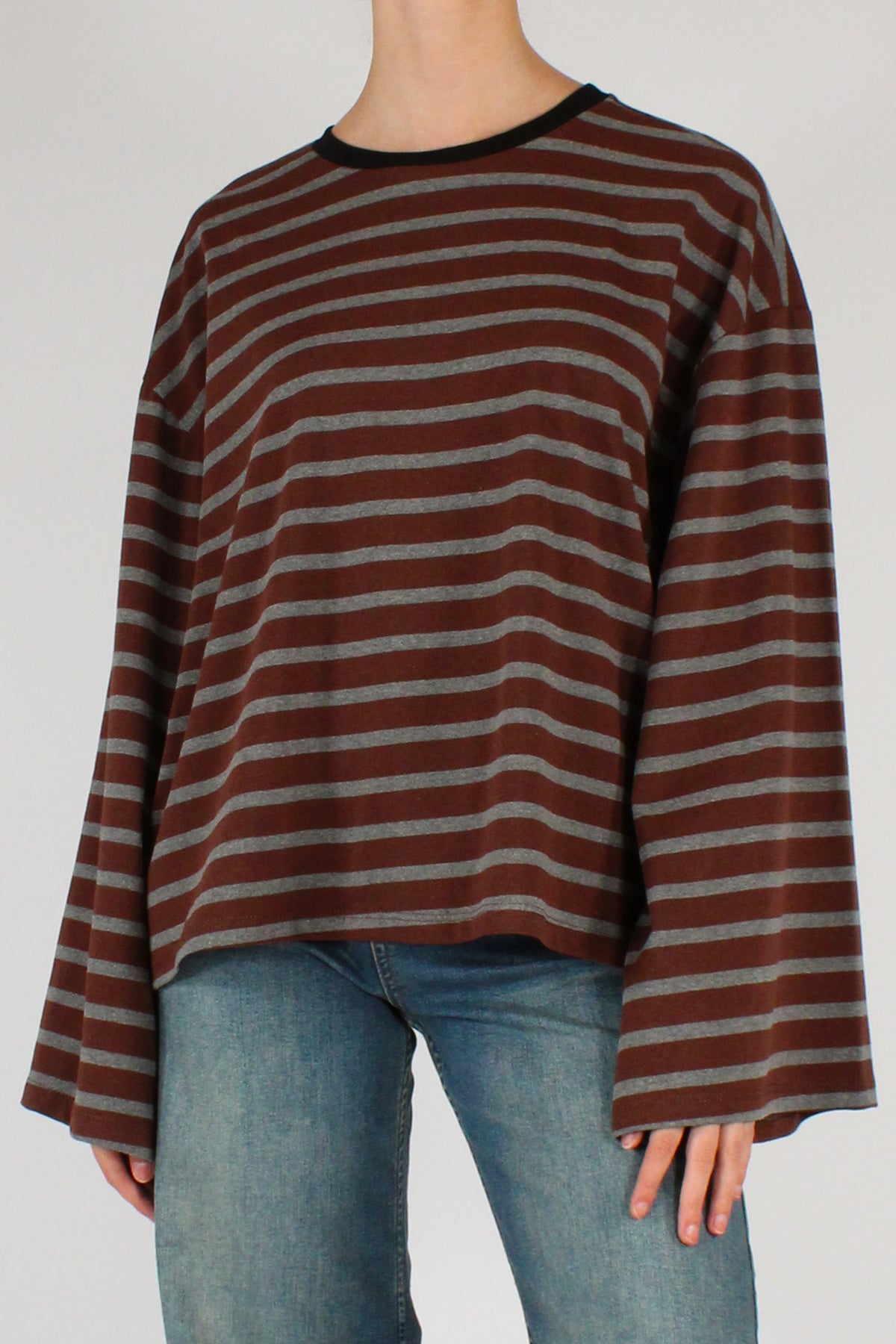 Maglia Girocollo a Righe in cotone