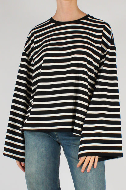 Maglia Girocollo a Righe in cotone