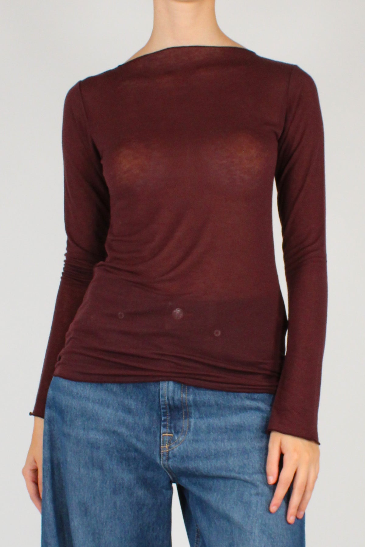 Maglia Misto Cachemire Scollo a Barca