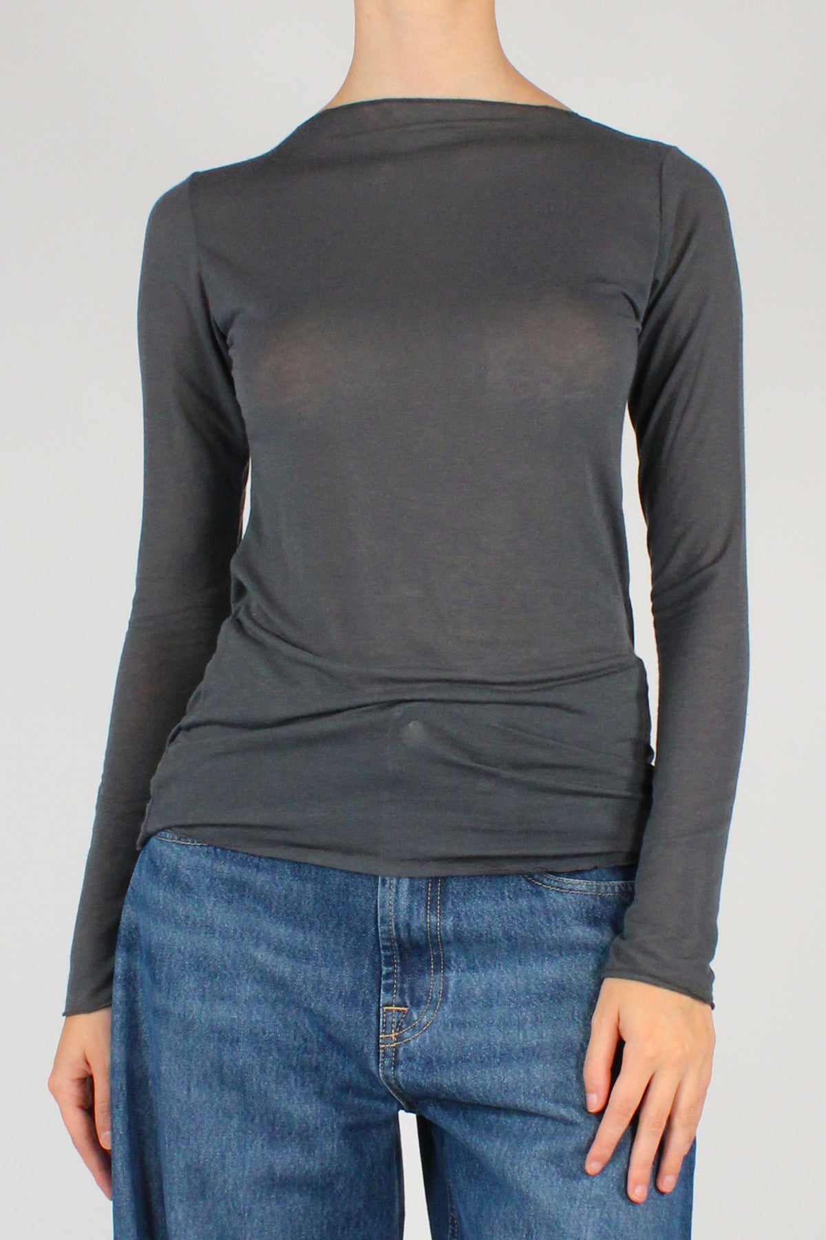 Maglia Misto Cachemire Scollo a Barca