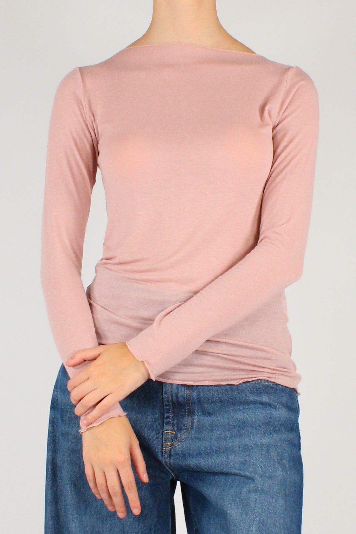 Maglia Misto Cachemire Scollo a Barca
