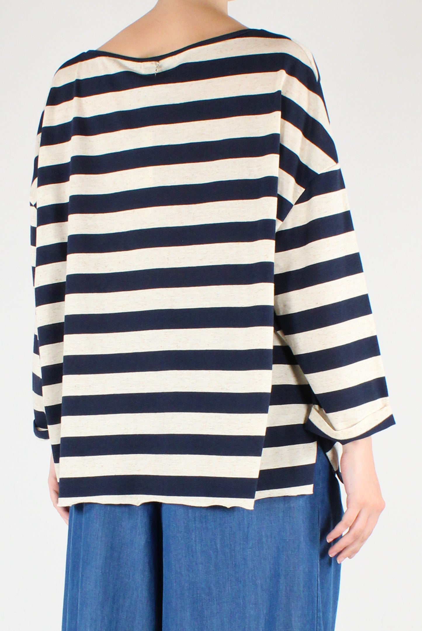 Oversized Striped Long-Sleeve T-Shirt