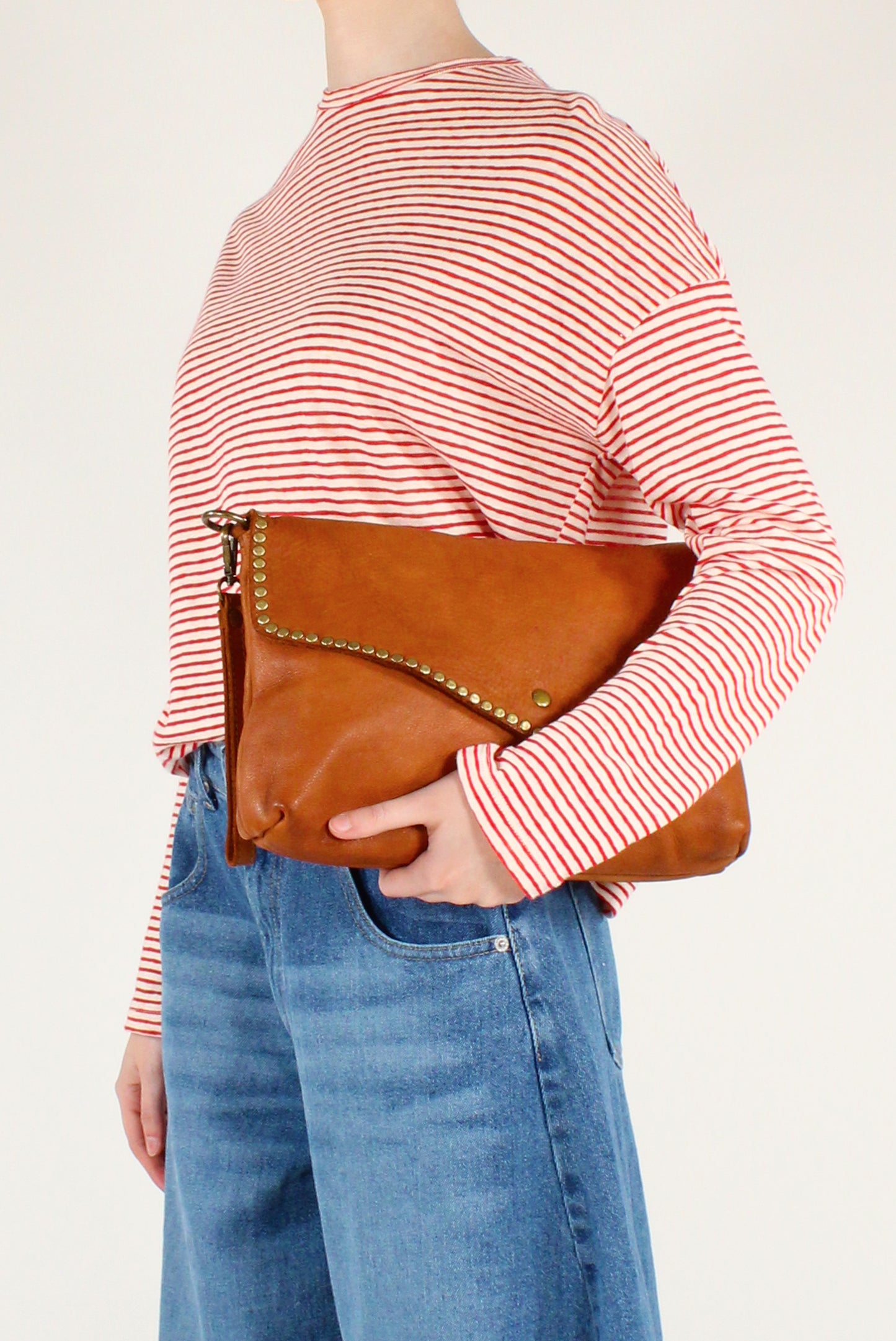 Maglia a Righe in Misto Lino