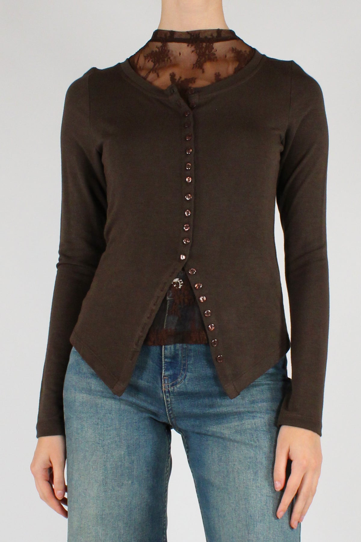 Twin Set Maglia Cardigan e Top in Pizzo