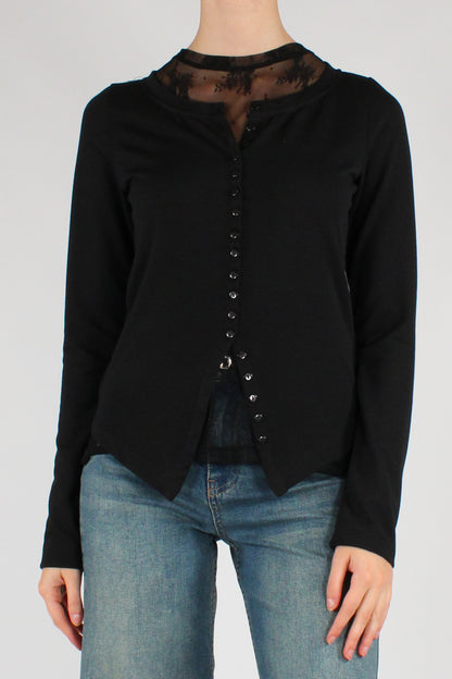 Twin Set Maglia Cardigan e Top in Pizzo