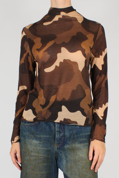 Maglia Stampa Camouflage Misto Cachemire