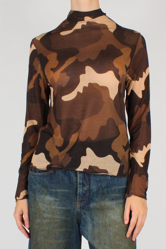 Maglia Stampa Camouflage Misto Cachemire