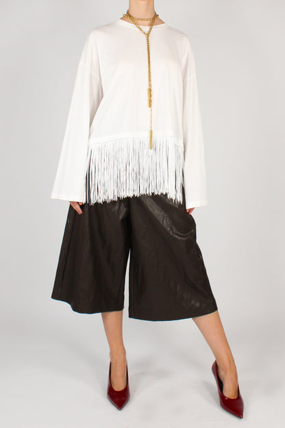 T-Shirt Over con Frange