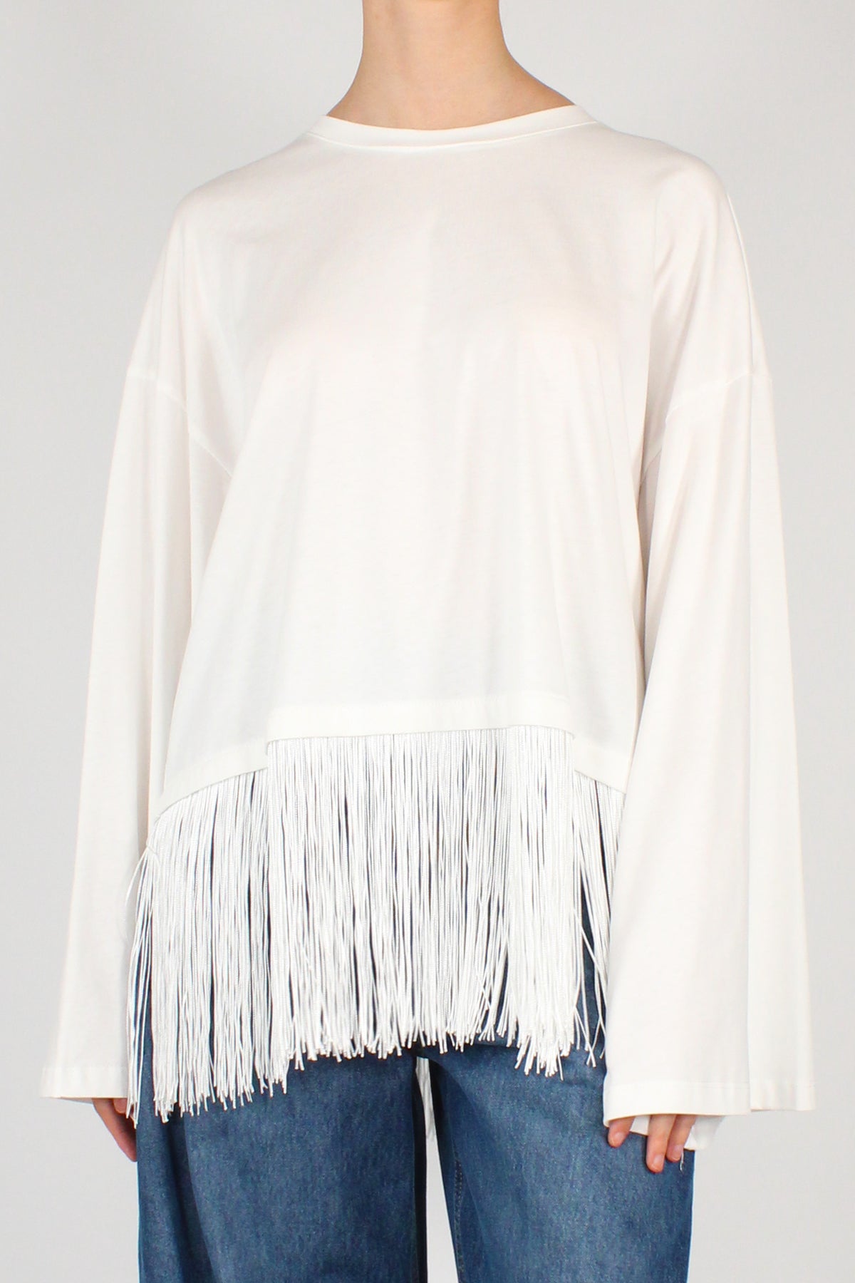 T-Shirt Over con Frange