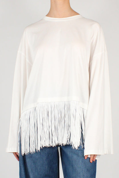 T-Shirt Over con Frange