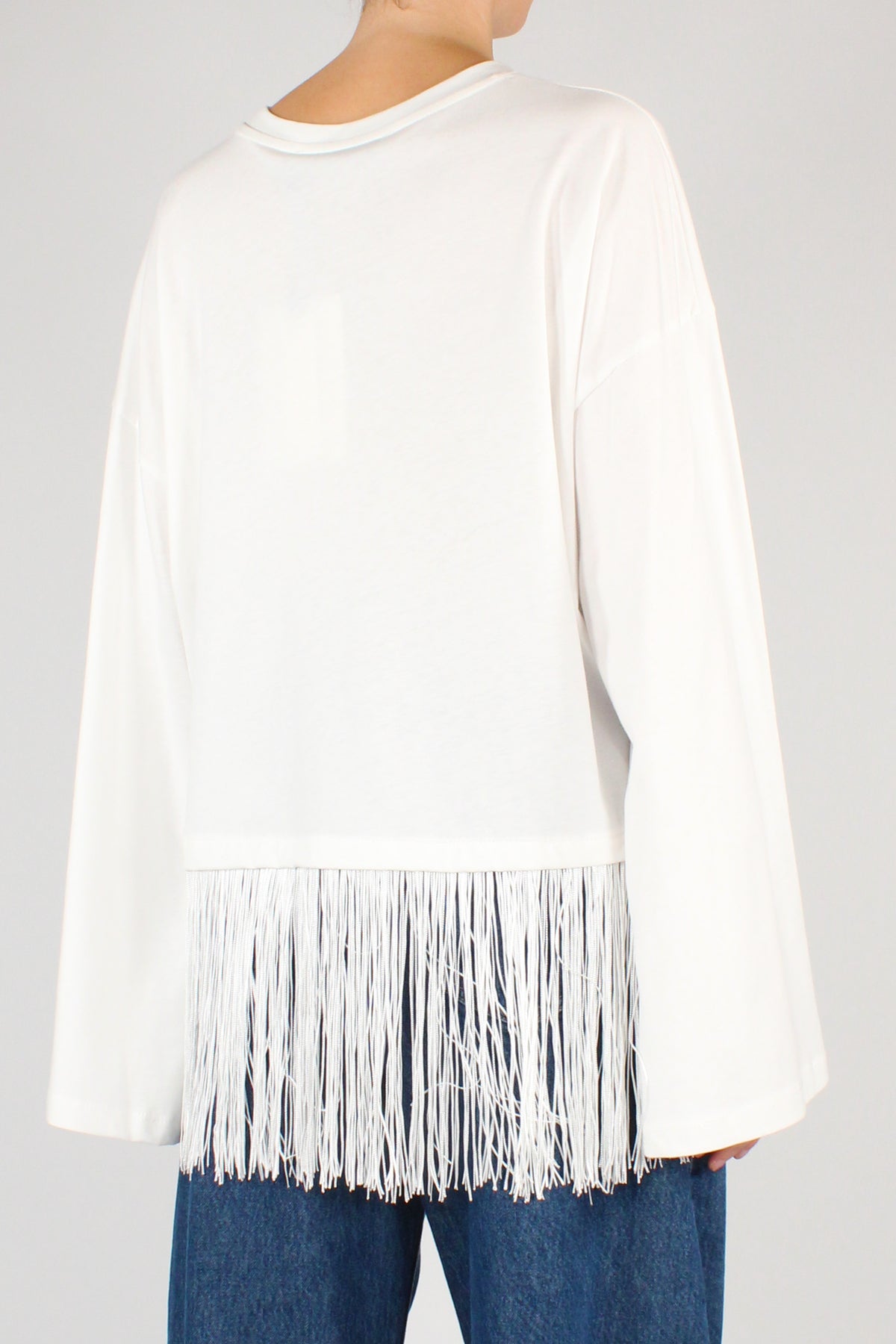T-Shirt Over con Frange