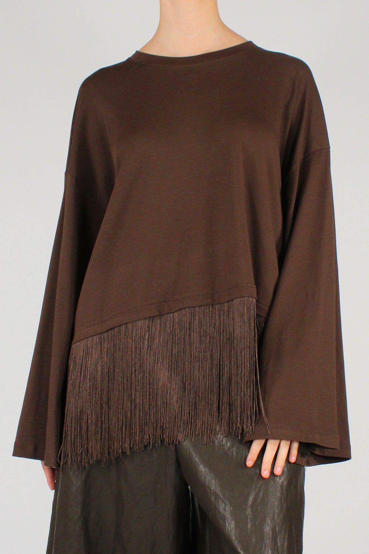 T-Shirt Over con Frange