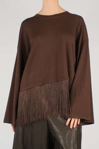 T-Shirt Over con Frange
