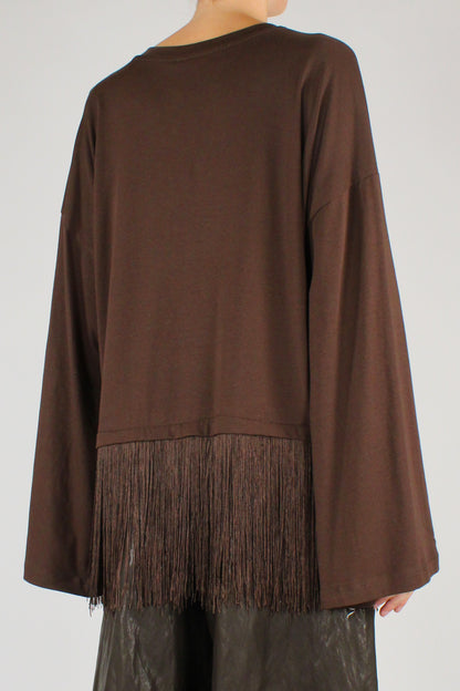 T-Shirt Over con Frange