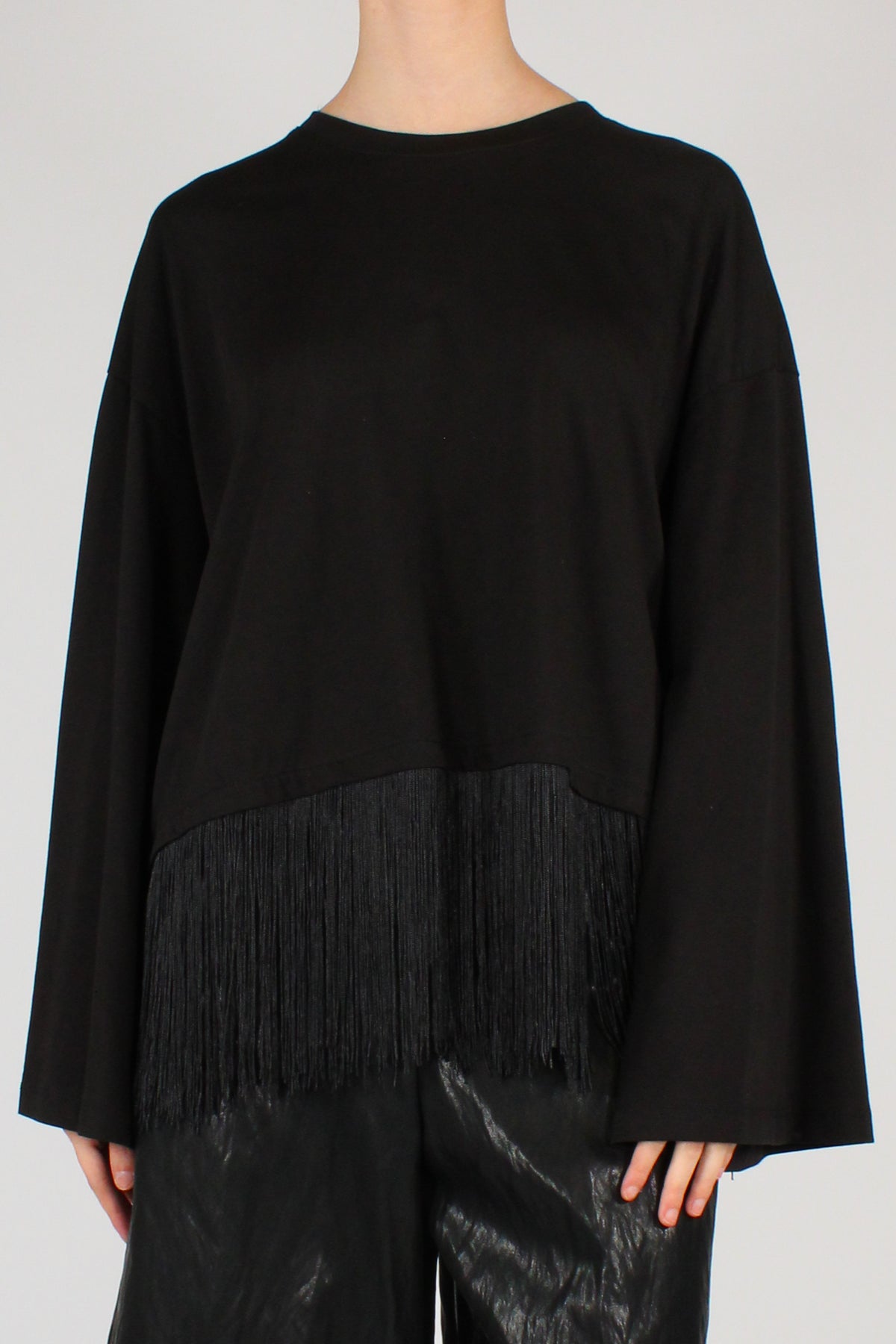 T-Shirt Over con Frange