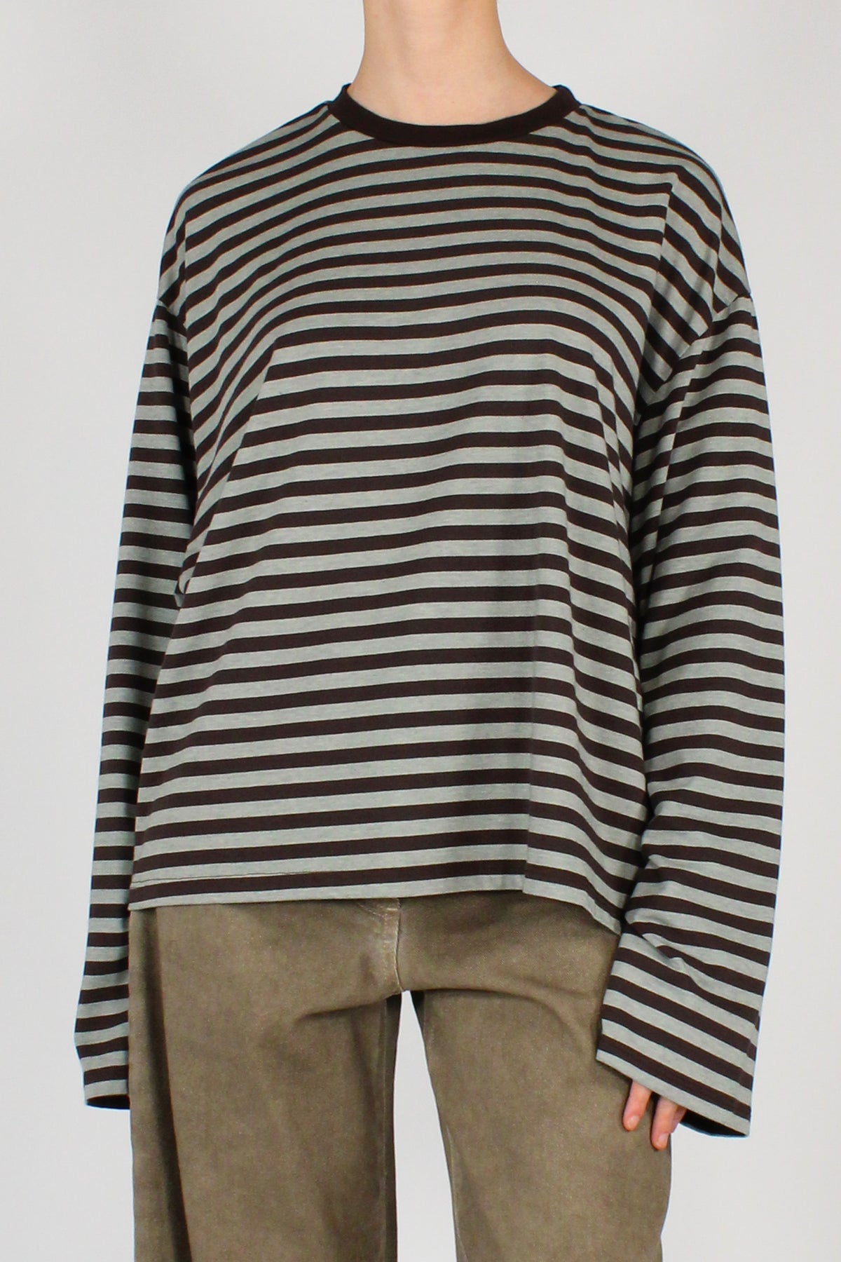 Maglia a Righe Over Maniche Lunghe