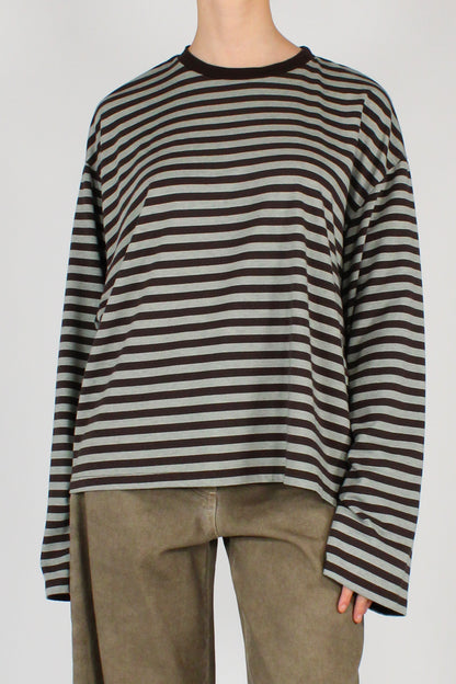 Maglia a Righe Over Maniche Lunghe