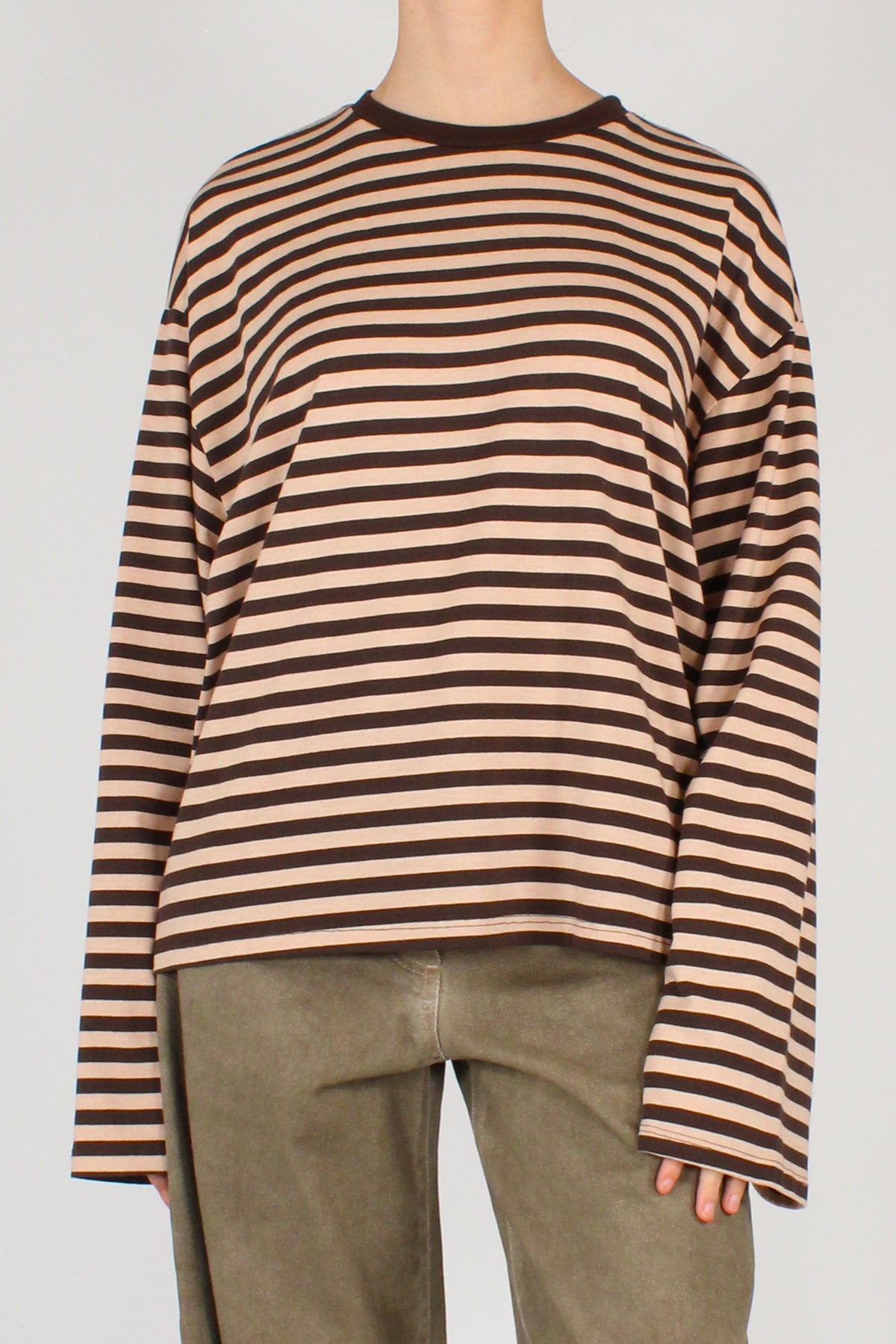 Maglia a Righe Over Maniche Lunghe
