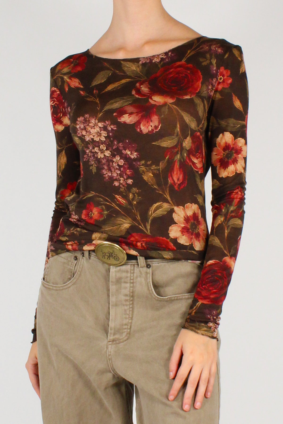 Maglia Stampa a Fiori Misto Cachemire