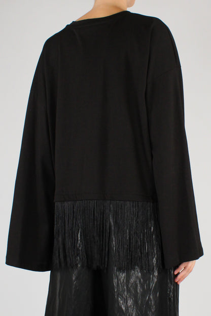T-Shirt Over con Frange