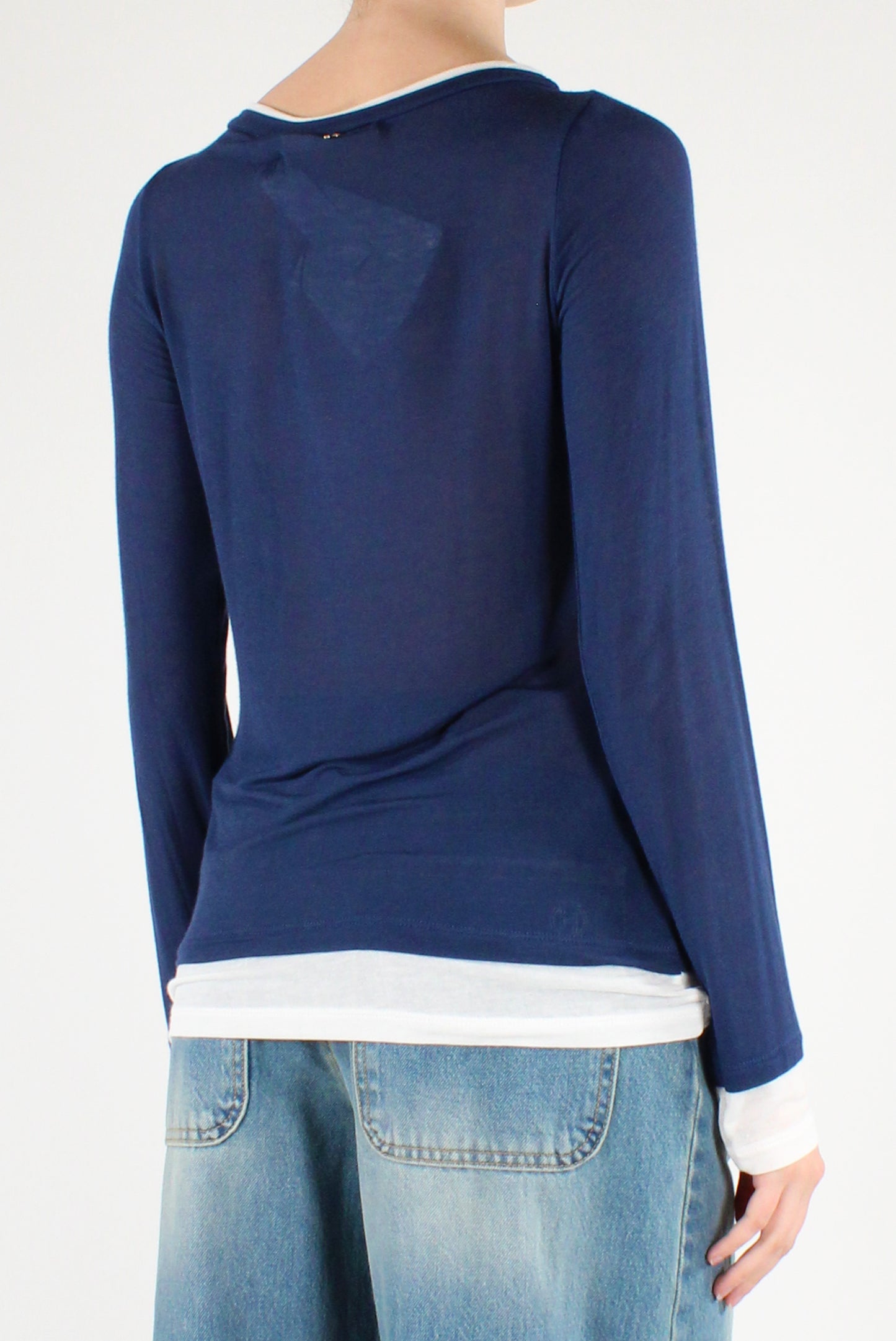 Maglia Scollo Tondo Viscosa e Seta