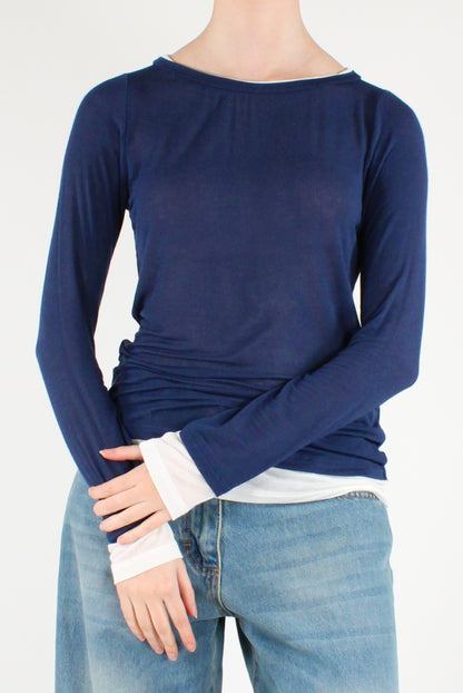 Maglia Scollo Tondo Viscosa e Seta