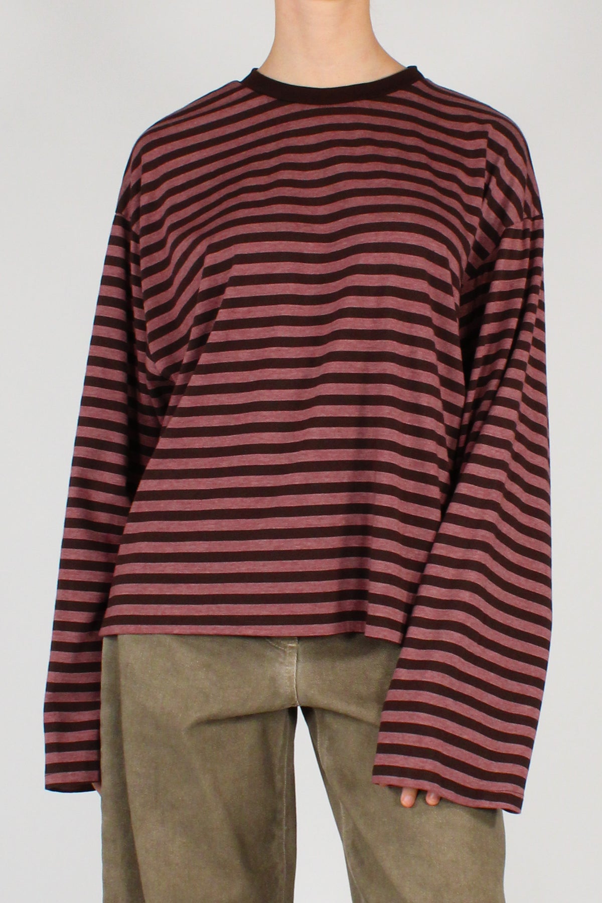 Maglia a Righe Over Maniche Lunghe