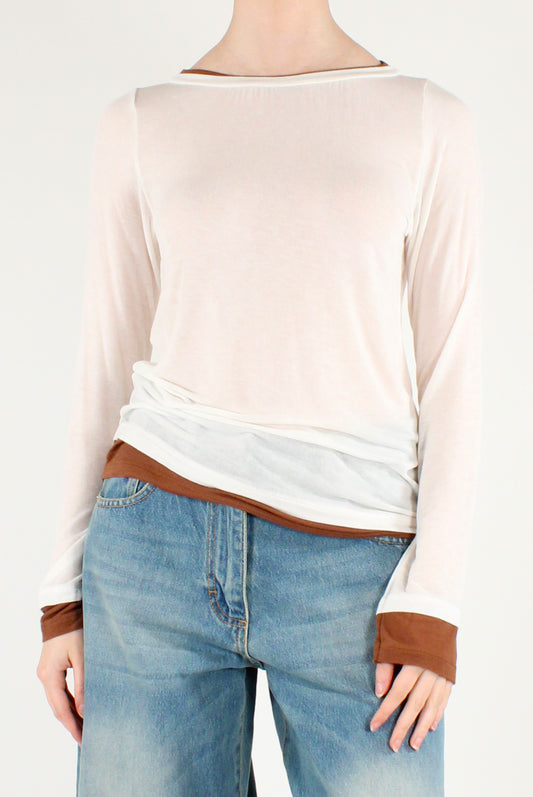 Maglia Scollo Tondo Viscosa e Seta