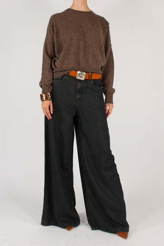Maglione Girocollo con Bottoni