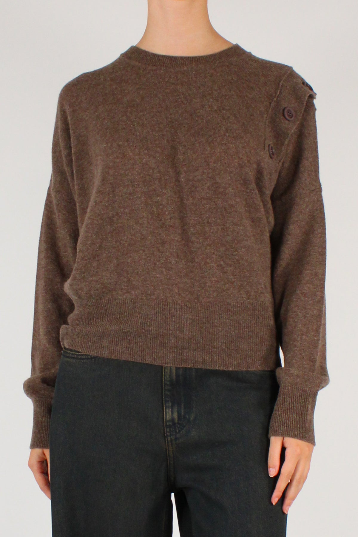Maglione Girocollo con Bottoni