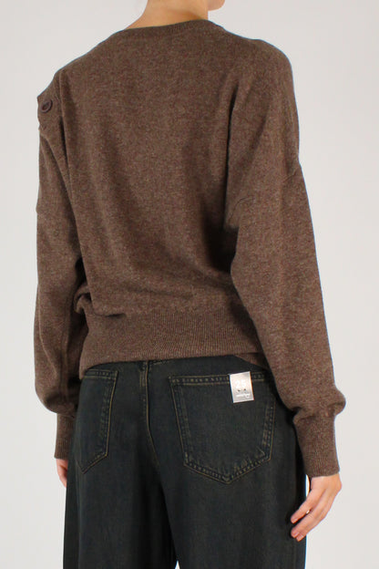Maglione Girocollo con Bottoni