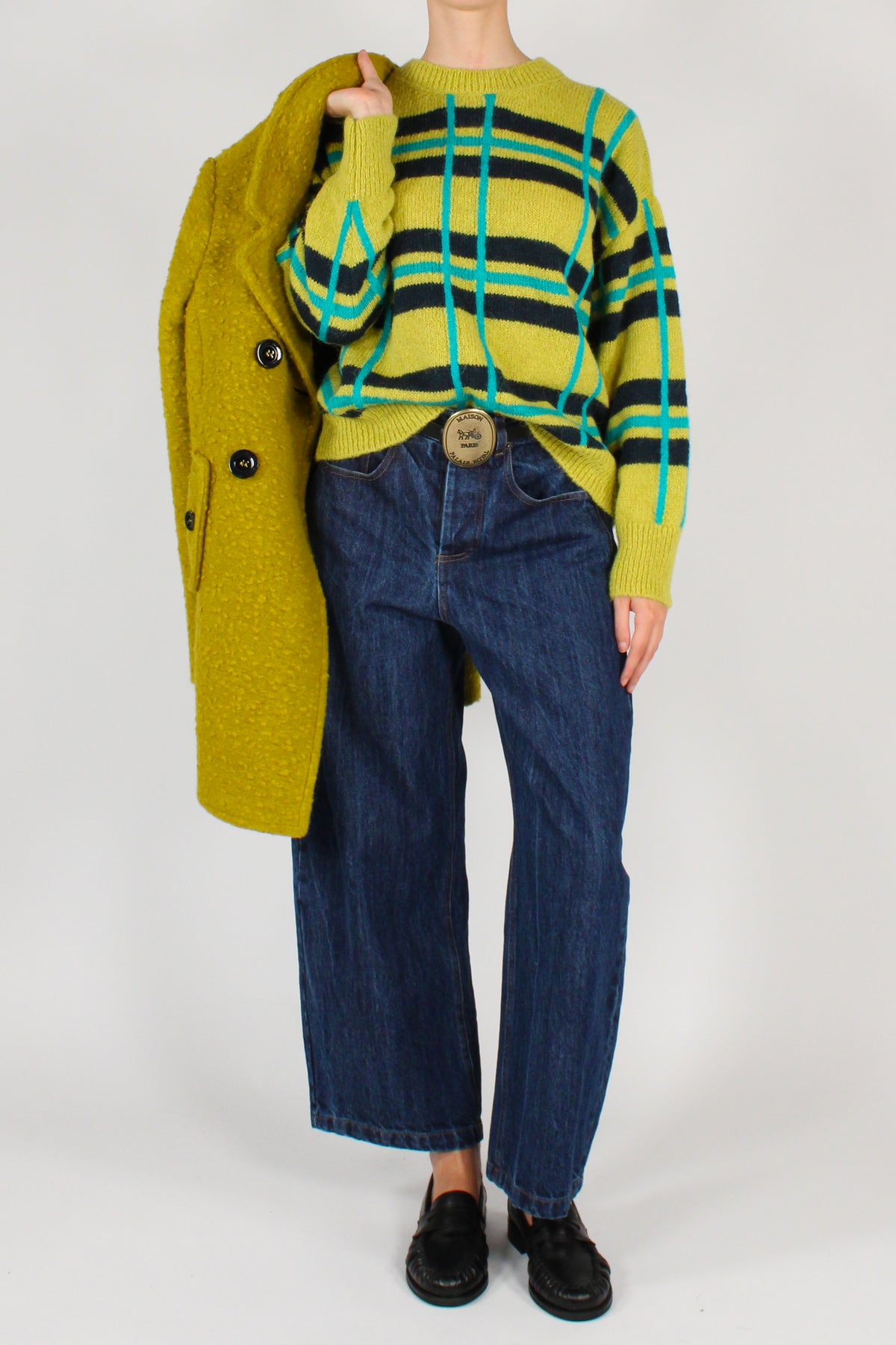 Maglione Misto Alpaca Stampa Geometrica
