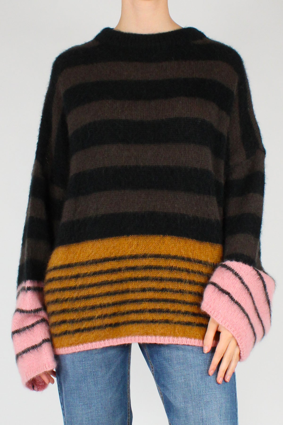 Maglione Over Misto Mohair a Righe
